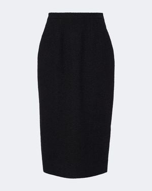Dolce & Gabbana Jupe Crayon En Coton Et Lin Melanges - Noir