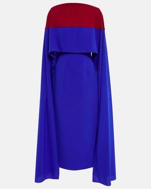 ROKSANDA Elina Cape Midi Dress - Blue