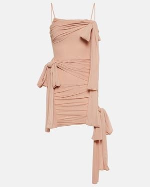 Blumarine Ruched Jersey Minidress - Pink