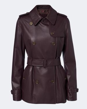 Burberry Trenchcoat Aus Leder - Lila
