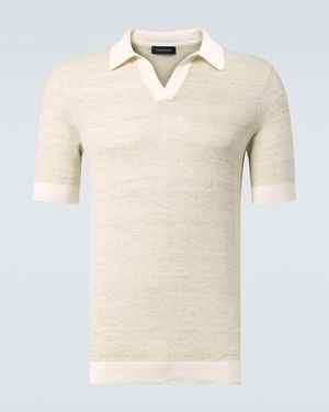 Thom Sweeney Cotton-Blend Polo Shirt - Natural