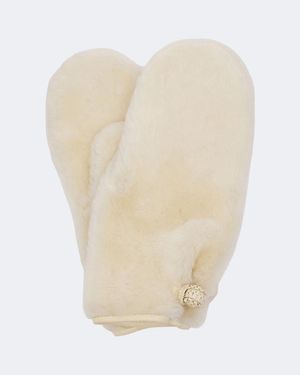 Magda Butrym Shearling Mittens - White