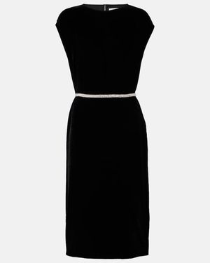 Velvet Midi Dress - Black