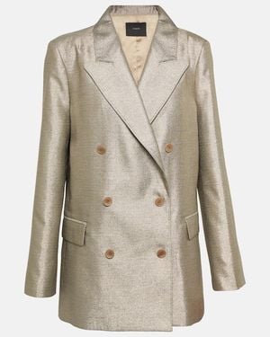 JOSEPH Chapone Metallic Oversized Blazer - Natural