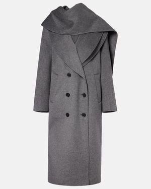 Rohe Scarf-Detail Wool And Cashmere Coat - Grey