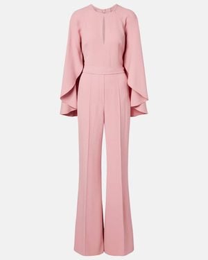 Elie Saab Caped Cady Jumpsuit - Pink