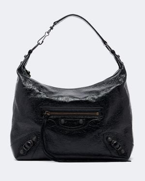 Balenciaga Le City Small Leather Shoulder Bag - Black