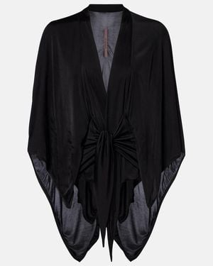 Rick Owens Half Moon Satin Jersey Cape - Black