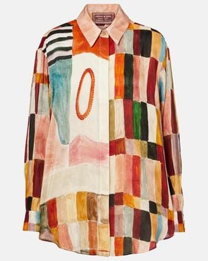 ALÉMAIS X Lrnce Marjorelle Printed Linen And Silk Shirt - Orange