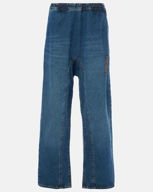 Y. Project Logo Low-Rise Wide-Leg Jeans - Blue