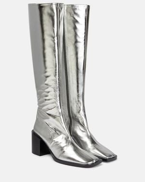 Jil Sander Metallic Leather Knee-high Boots - Gray
