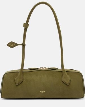 Alaïa Le Teckel Medium Suede Shoulder Bag - Green