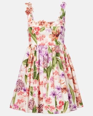 Agua Bendita Barbare Floral Cotton Minidress - Pink