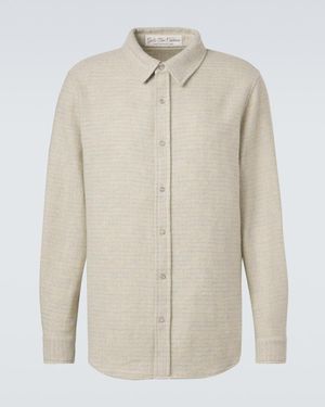 God's True Cashmere Checked Cashmere Shirt With Quartz - Natural