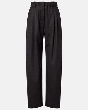Brunello Cucinelli Weite Hose Monili Aus Schurwolle - Schwarz