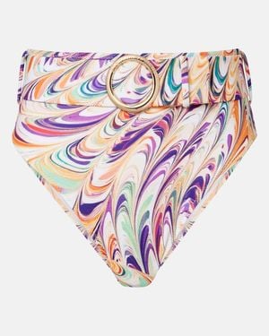 Alexandra Miro Iris Belted Printed Bikini Bottoms - White
