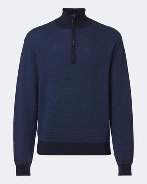 Frescobol Carioca Heitor Wool Half-Zip Sweater - Blue