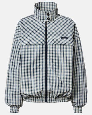 Prada Checked Cotton-Blend Chambray Jacket - Blue