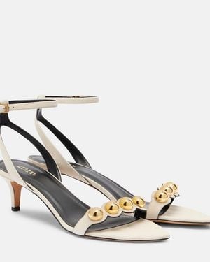 Isabel Marant Arolee Studded Suede Sandals - Metallic
