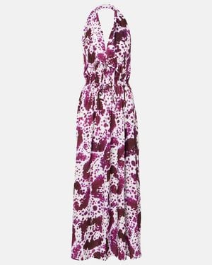 Dries Van Noten Printed Maxi Dress - Purple