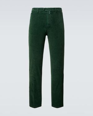 Kiton Cotton-Blend Corduroy Slim Trousers - Green