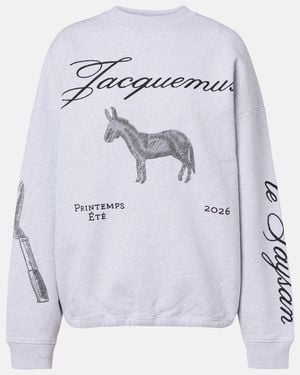 Jacquemus Sudadera Ane De Algodon Bordada - Gris