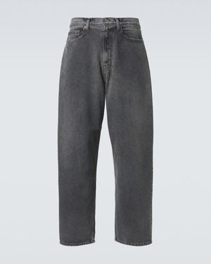 A.PRESSE Jeans A Gamba Larga - Grigio