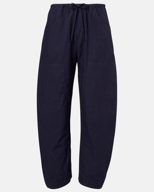 Leset Kyoto Cotton Wide-Leg Pants - Blue