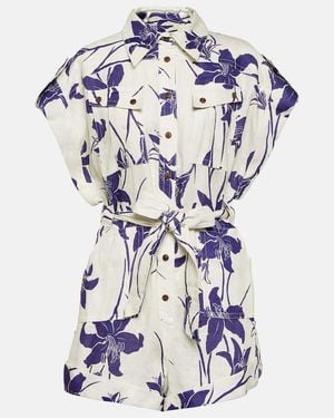 Zimmermann Playsuit Acadian Aus Leinen - Mehrfarbig