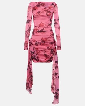 Blumarine Printed Jersey Minidress - Pink