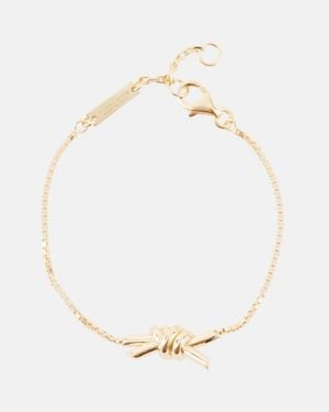 Bottega Veneta Pulsera Knot De Plata De Ley Banada En Oro - Metálico