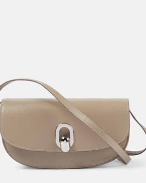 SAVETTE Schultertasche Tondo Crescent Aus Leder - Braun