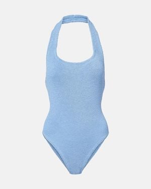 Hunza G Sandy Halterneck Swimsuit - Blue