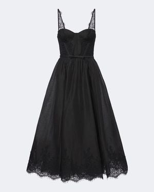 Zimmermann Valiant Lace-Trimmed Linen And Silk Bustier Dress - Black
