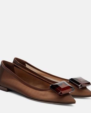 Gianvito Rossi Jaipur Embellished Ballet Flats - Brown