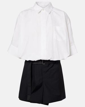 Sacai Poplin Minidress - White