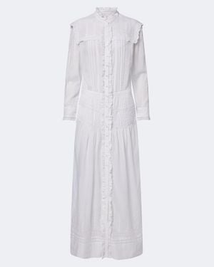 Isabel Marant Lonie Embroidered Ruffled Cotton Maxi Dress - White