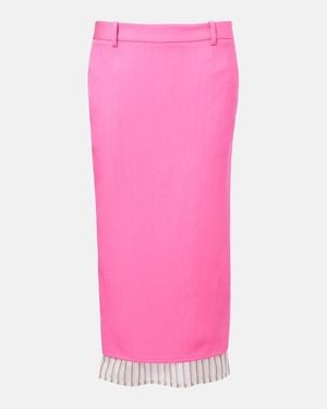 The Attico Virgin Wool Pencil Skirt - Pink
