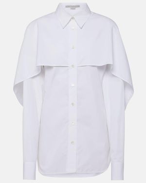 Stella McCartney Cape Layer Long Sleeve Shirt, Brand Size 42 Us - White