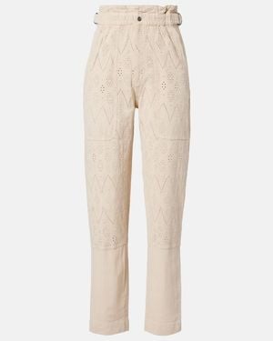 Isabel Marant Jeans Rectos Kylea De Bordado Ingles - Neutro