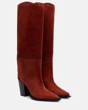 Jimmy Choo Cece 80 Suede Knee-High Boots - Red