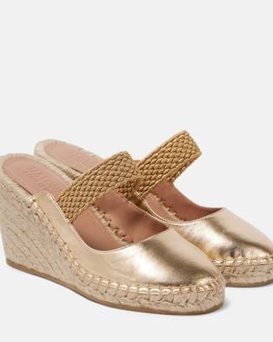 Malone Souliers Siena 70 Leather Espadrille Wedges - Natural