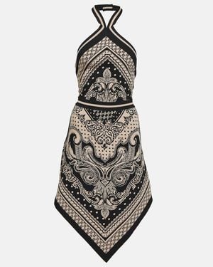 Balmain Bandana-intarsia Knitted Midi Dress - White