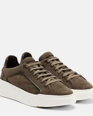 Max Mara Suede Platform Trainers - Brown