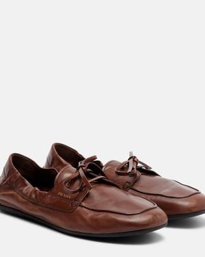 Prada Segelschuhe Shuffle Aus Leder - Braun