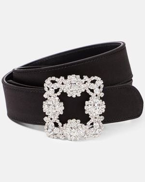 Manolo Blahnik Hangisi Satin Belt - Black