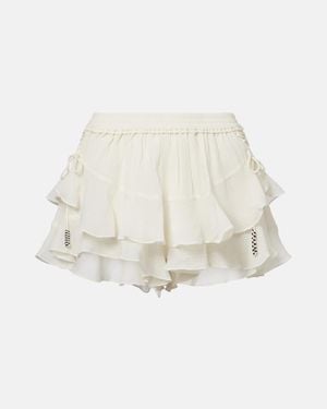 Isabel Marant Geisa Tiered Silk Miniskirt - White