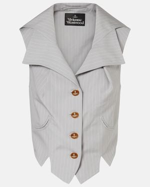 Vivienne Westwood Meryl Pinstripe Cotton Vest - Grey