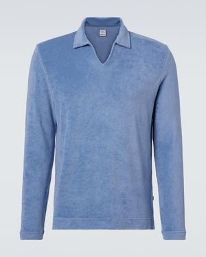 Fedeli Peter Cotton Terry Polo Shirt - Blue