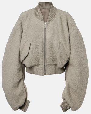 Rick Owens Secchia Alpaca And Wool-Blend Bomber Jacket - Gray